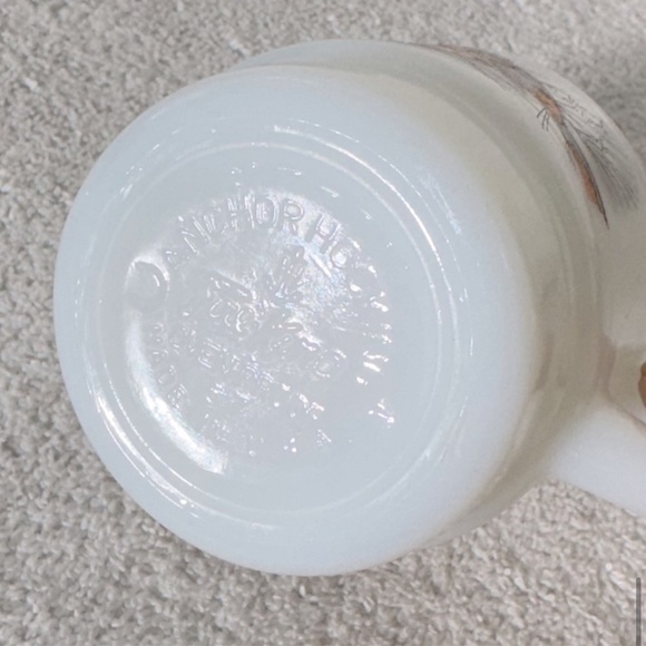 Vintage Anchor Hocking Fire King Milk Glass Baltimore Oriole Stacking Mug - Picture 11 of 14